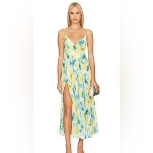 Misa Los Angeles Galeta Maxi Dress - Citron Water Color